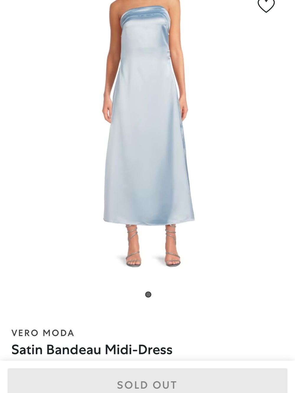 Vero Moda Pale Blue Satin Bandeau Midi Skirt